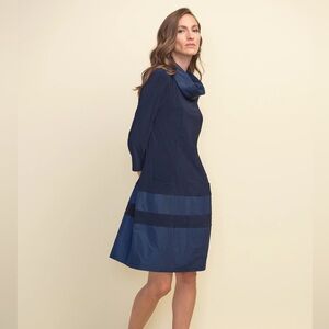 Joseph Ribkoff Navy Blue Taffeta Mini Dress